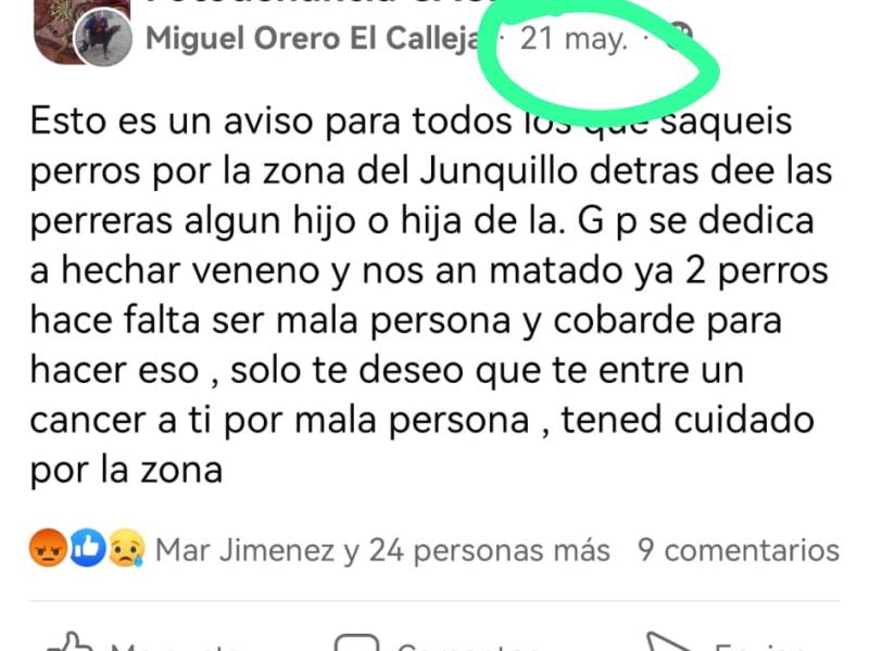 Nuevo ataque en el Junquillo (Cáceres) del envenenador de&nbsp;perros
